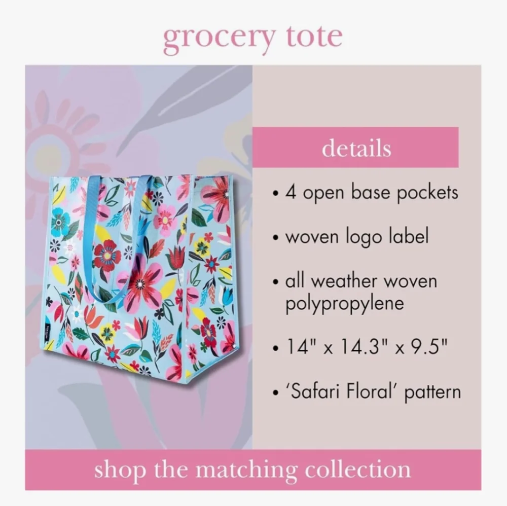 Kate Spade Blue Floral Tote Bag - Picture 2 of 4